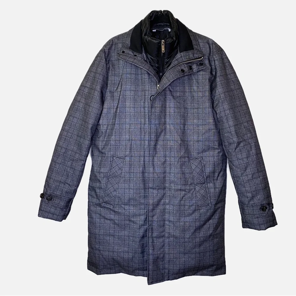 Zara Removable Collar Coat Plaid Size Large